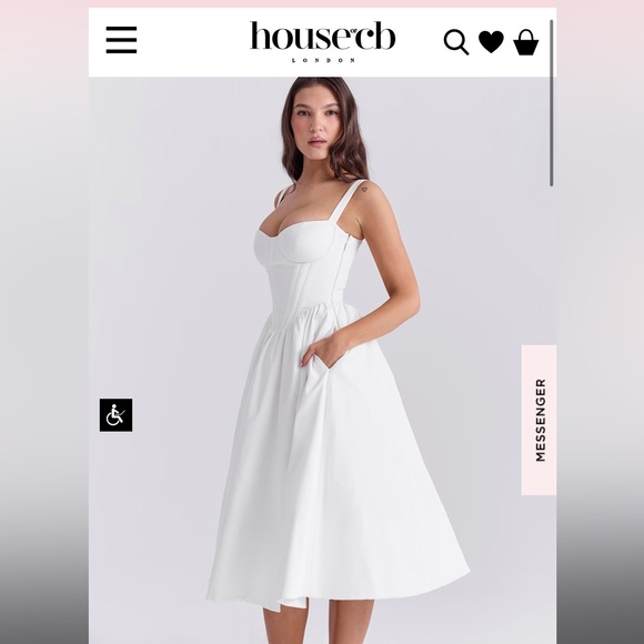 House of CB 👗 White Kelly Dress - Small PLUS Cup - Picture 4 of 11